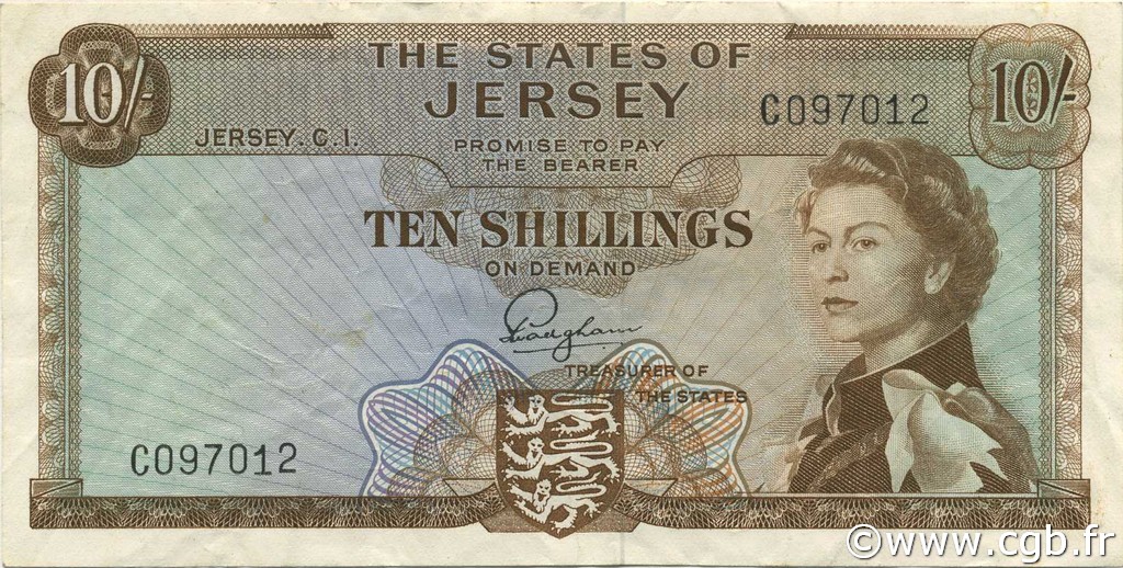10 Shillings JERSEY  1963 P.07a q.SPL