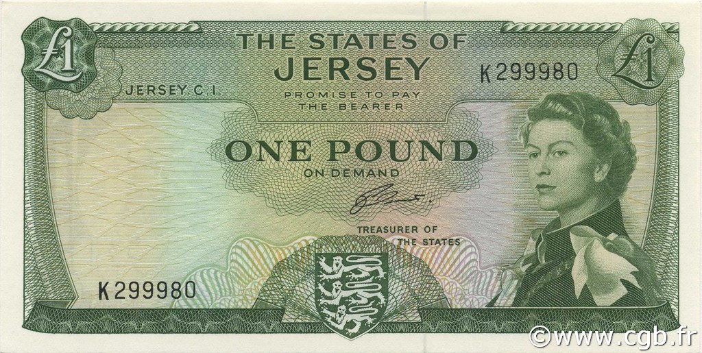1 Pound ISLA DE JERSEY  1963 P.08b SC+