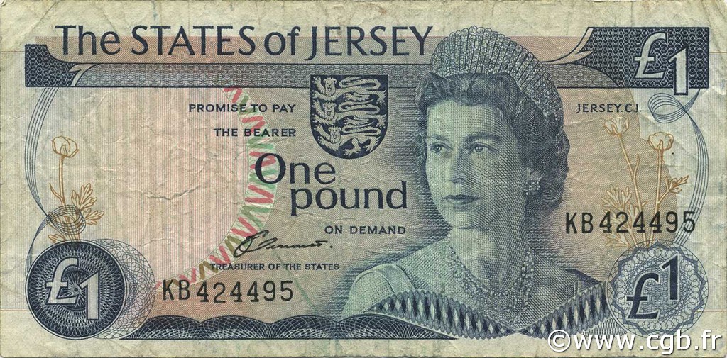 1 Pound JERSEY  1976 P.11a MB