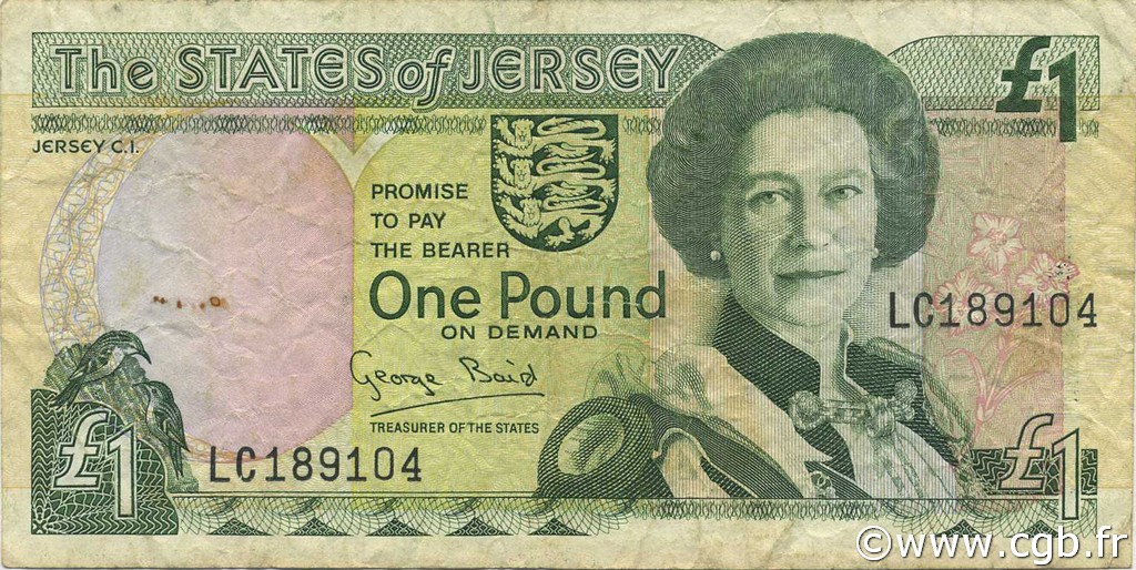 1 Pound JERSEY  1993 P.20a q.BB