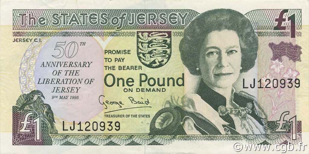 1 Pound Commémoratif JERSEY  1995 P.25a AU
