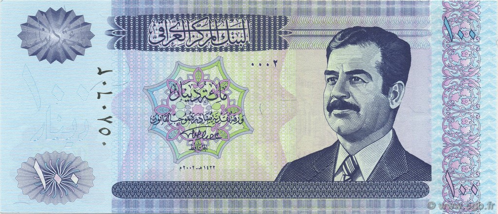 100 Dinars IRAK  2002 P.087 FDC