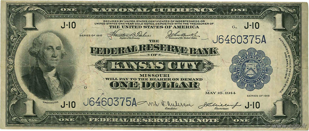 1 Dollar VEREINIGTE STAATEN VON AMERIKA Kansas City 1918 P.371 SS