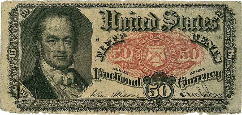 50 Cents STATI UNITI D AMERICA  1875 P.124 MB