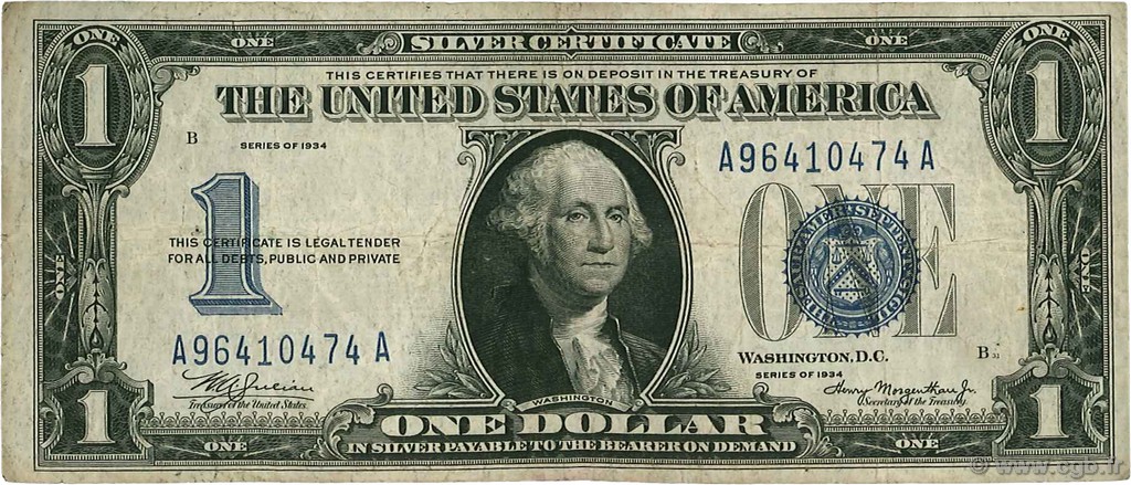 1 Dollar STATI UNITI D AMERICA  1934 P.414 MB