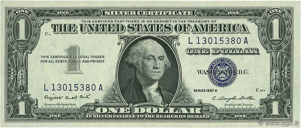 1 Dollar ÉTATS-UNIS D AMÉRIQUE  1957 P.419A pr.NEUF