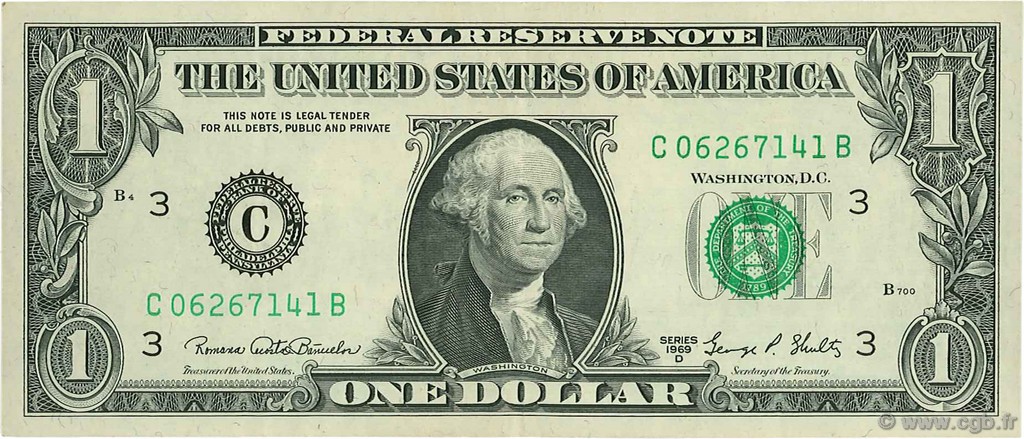 1 Dollar ESTADOS UNIDOS DE AMÉRICA Philadelphie 1969 P.449E MBC+