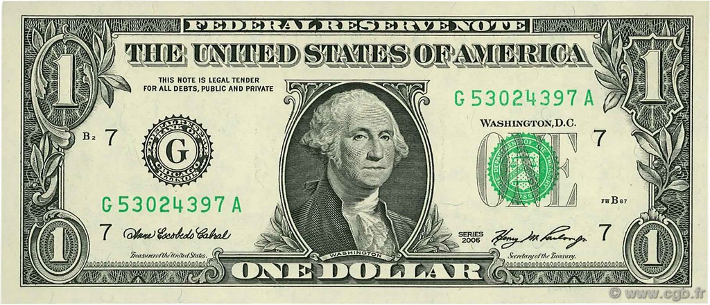 1 Dollar UNITED STATES OF AMERICA Chicago 2006 P.523 UNC