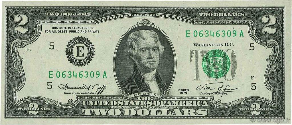 2 Dollars ÉTATS-UNIS D AMÉRIQUE Richmond 1976 P.461 NEUF