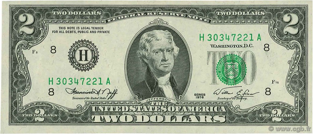 2 Dollars ÉTATS-UNIS D AMÉRIQUE St.Louis 1976 P.461 SPL+