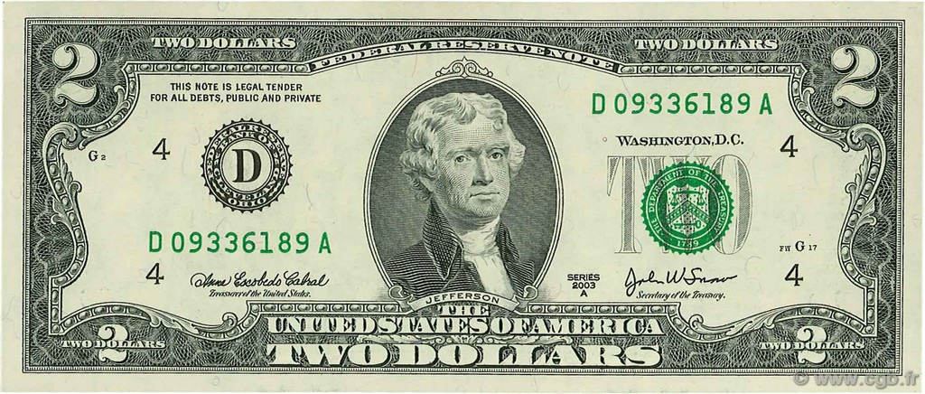 2 Dollars STATI UNITI D AMERICA Cleveland 2003 P.516b FDC