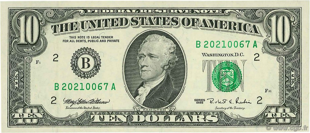 10 Dollars STATI UNITI D AMERICA New York 1995 P.499 FDC