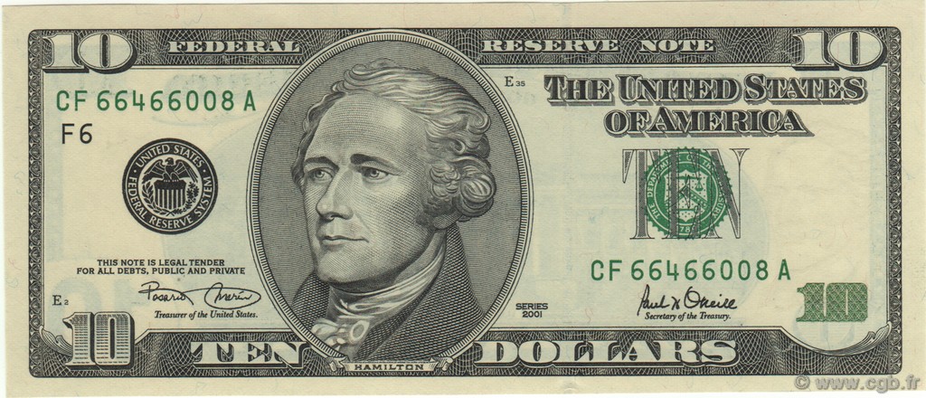 10 Dollars STATI UNITI D AMERICA Atlanta 2001 P.511 FDC