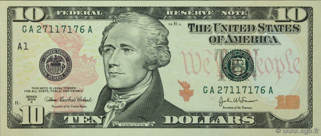 10 Dollars STATI UNITI D AMERICA Boston 2004 P.520 FDC