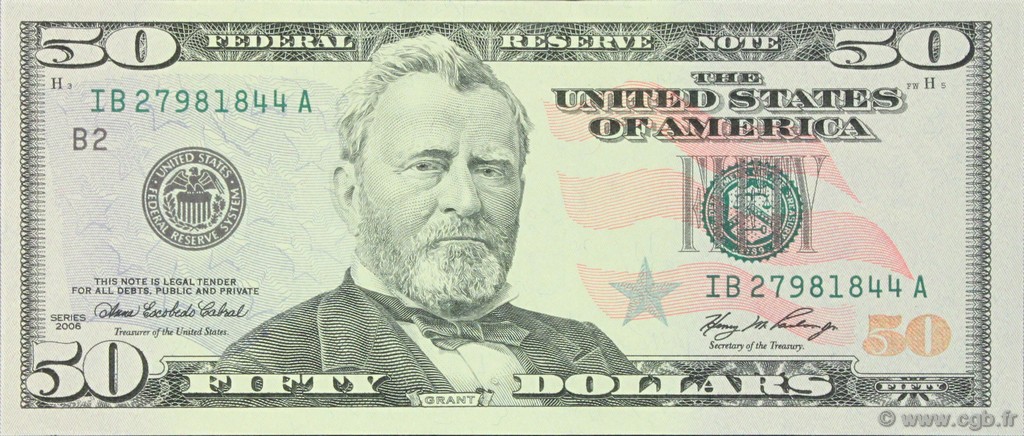 50 Dollars UNITED STATES OF AMERICA New York 2006 P.527 UNC