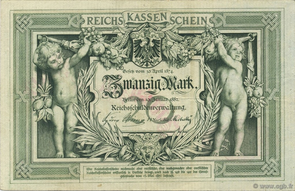 20 Mark GERMANY  1882 P.005 XF