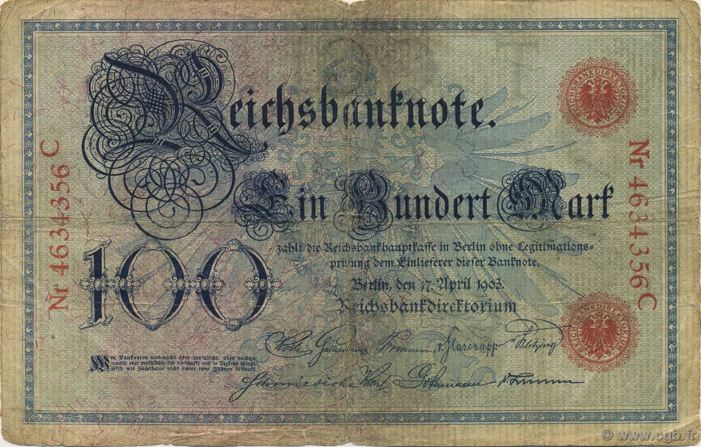 100 Mark GERMANIA  1903 P.022 q.MB