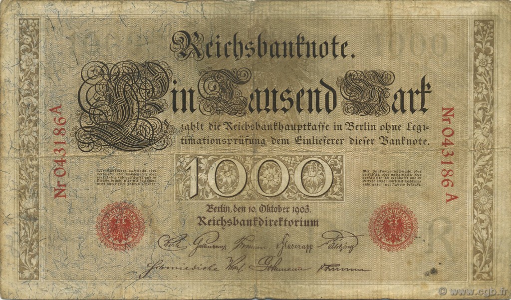 1000 Mark GERMANY  1903 P.023 F