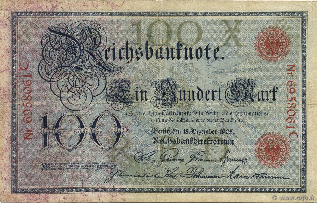 100 Mark ALLEMAGNE  1905 P.024a TB+