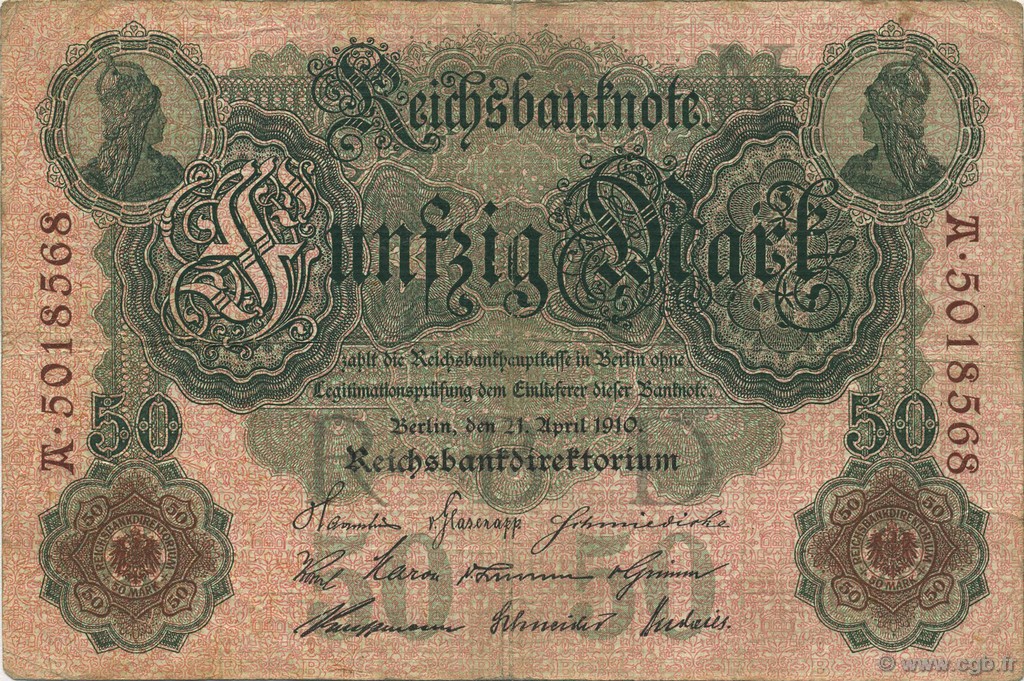 50 Mark GERMANIA  1910 P.041 BB