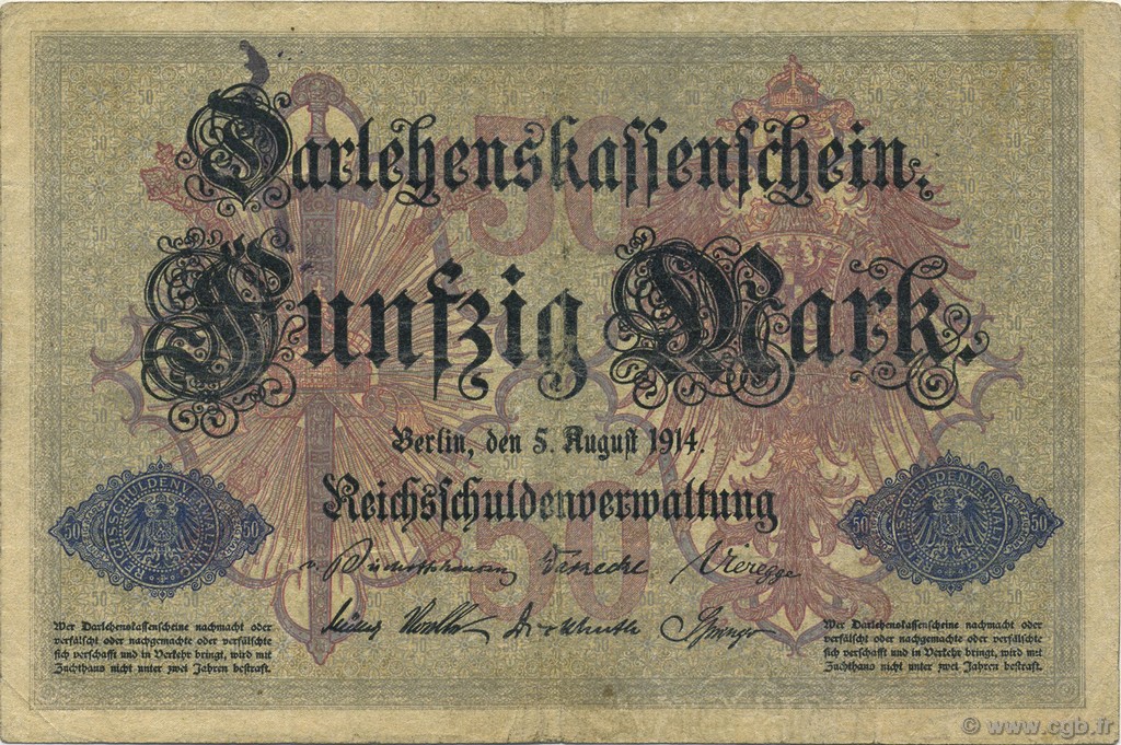 50 Mark GERMANIA  1914 P.049a BB