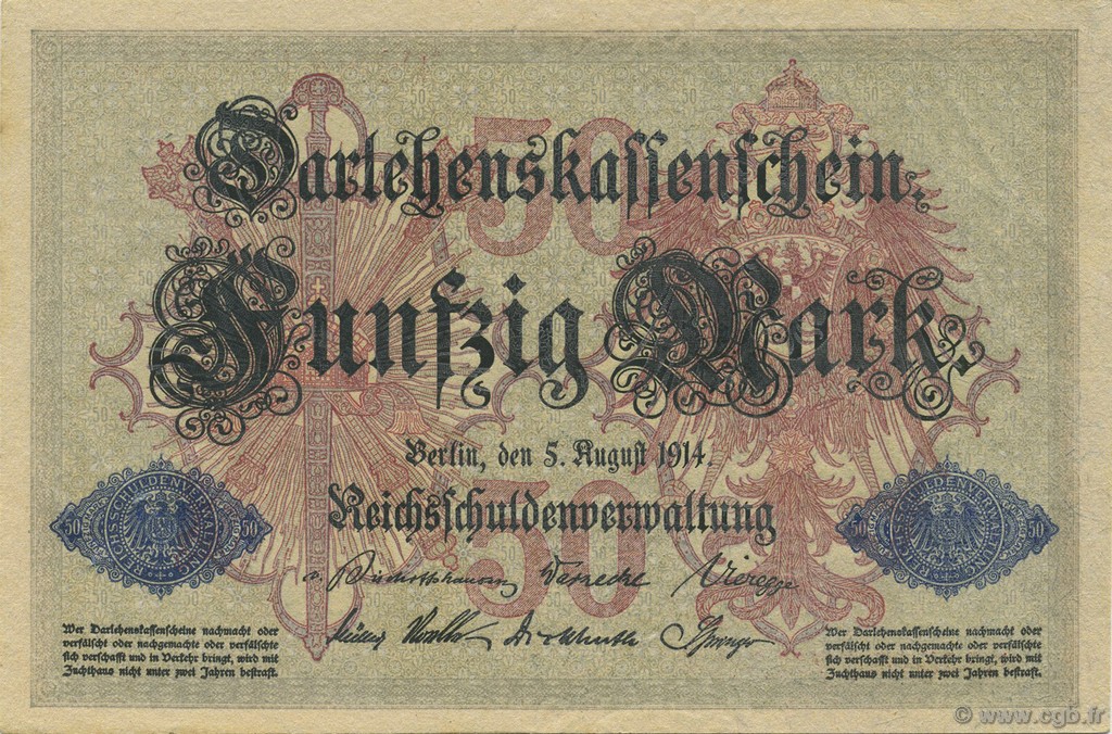 50 Mark GERMANIA  1914 P.049b SPL
