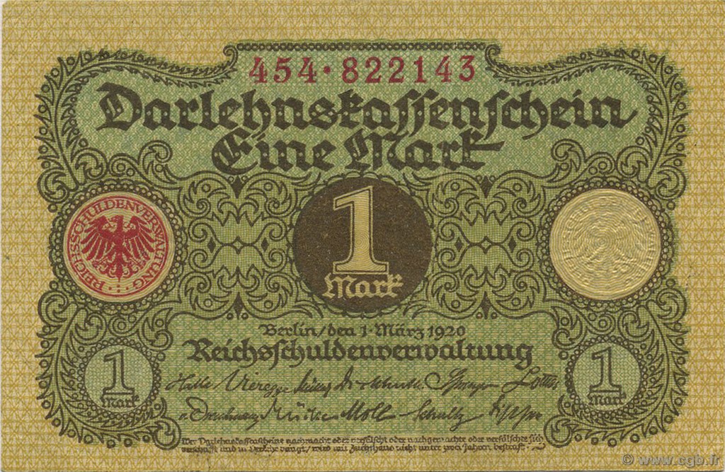 1 Mark GERMANIA  1920 P.058 SPL