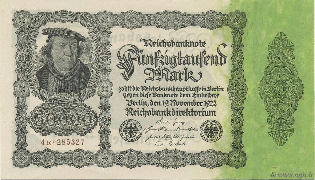 50000 Mark GERMANIA  1922 P.079 q.FDC