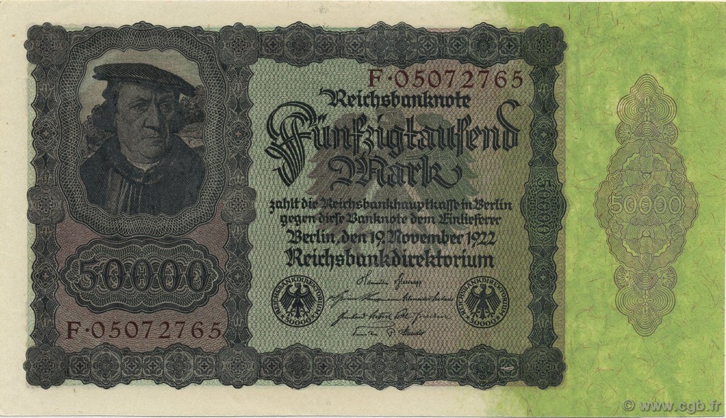 50000 Mark GERMANY  1922 P.080 AU