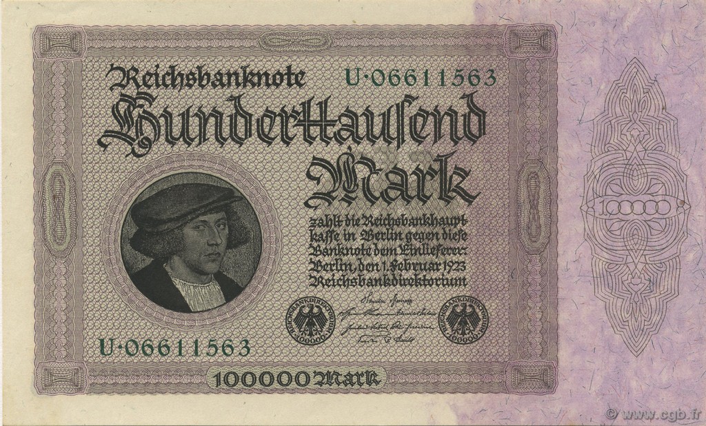 100000 Mark DEUTSCHLAND  1923 P.083a ST