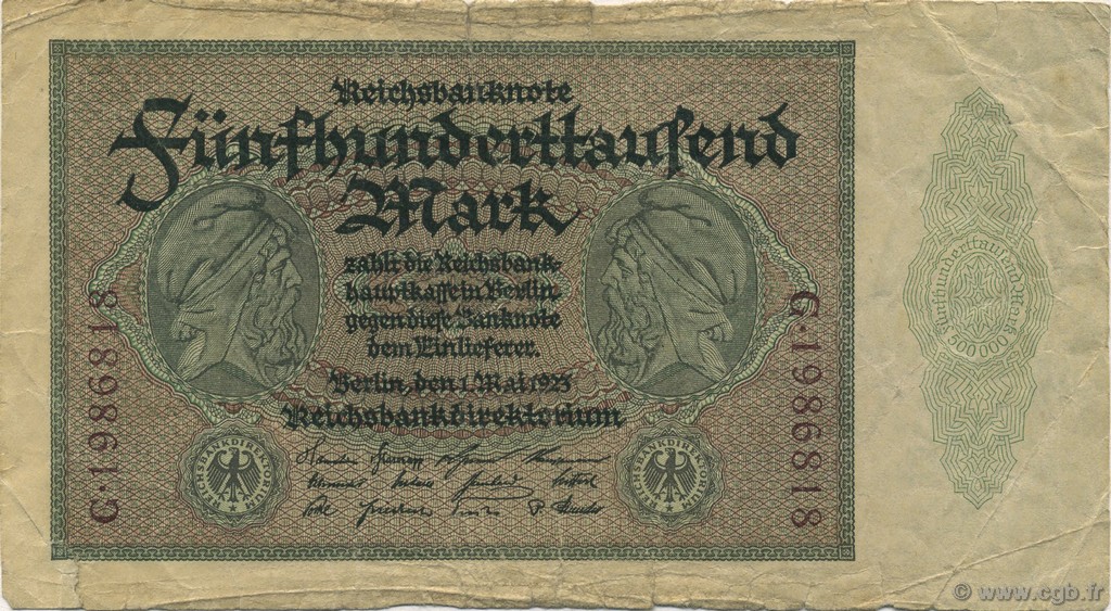 500000 Mark GERMANIA  1923 P.088b q.MB