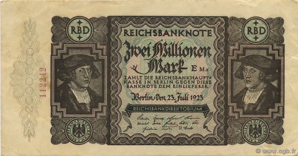 2 Millions Mark GERMANIA  1923 P.089a SPL