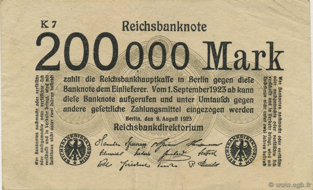 200000 Mark ALEMANIA  1923 P.100 EBC