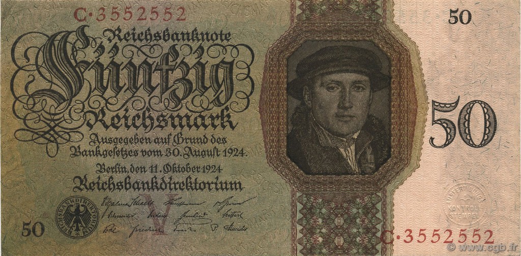 50 Reichsmark GERMANIA  1924 P.177 SPL+