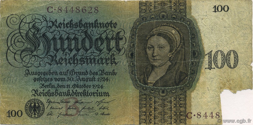 100 Reichsmark GERMANY  1924 P.178 P