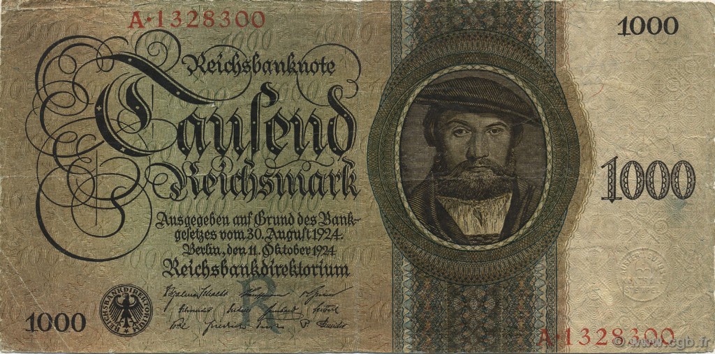 1000 Reichsmark GERMANIA  1924 P.179 MB