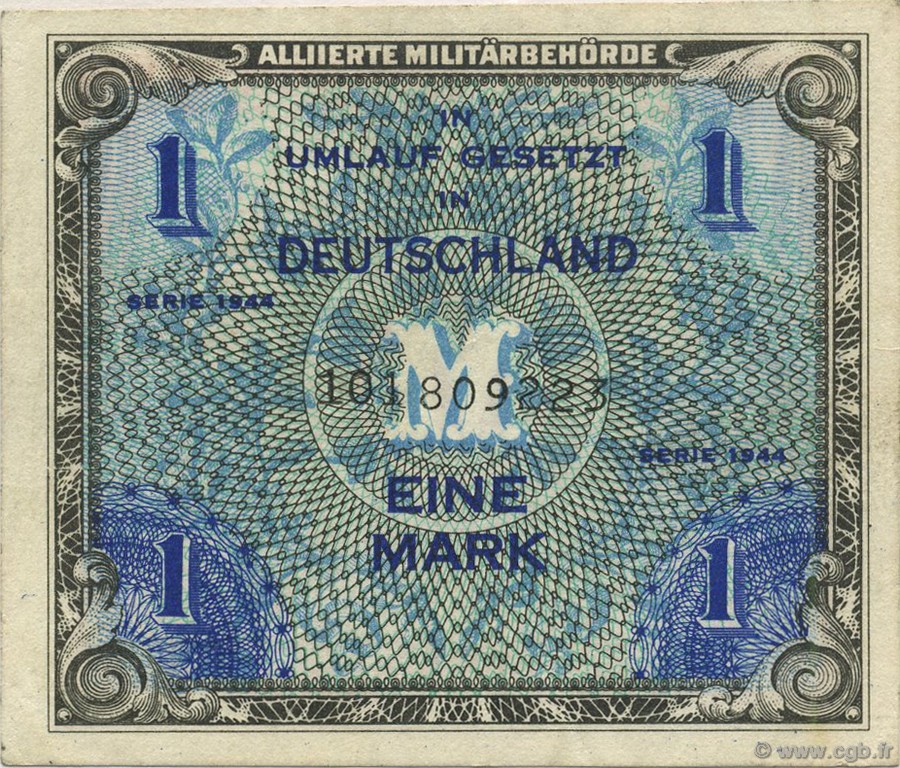 1 Mark GERMANY  1944 P.192b XF