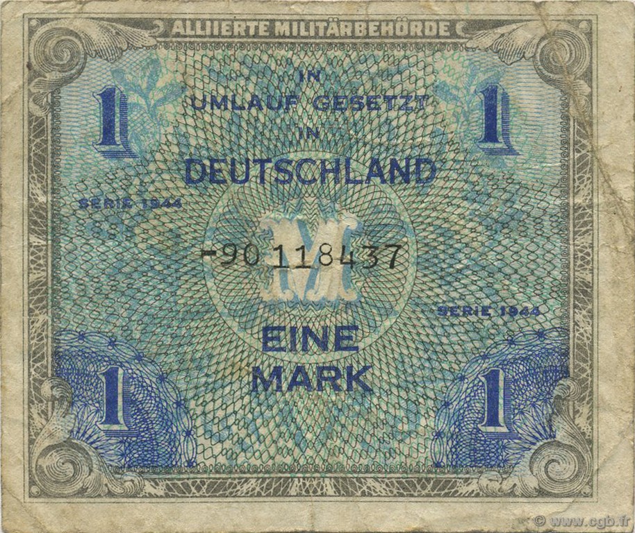 1 Mark GERMANIA  1944 P.192d MB