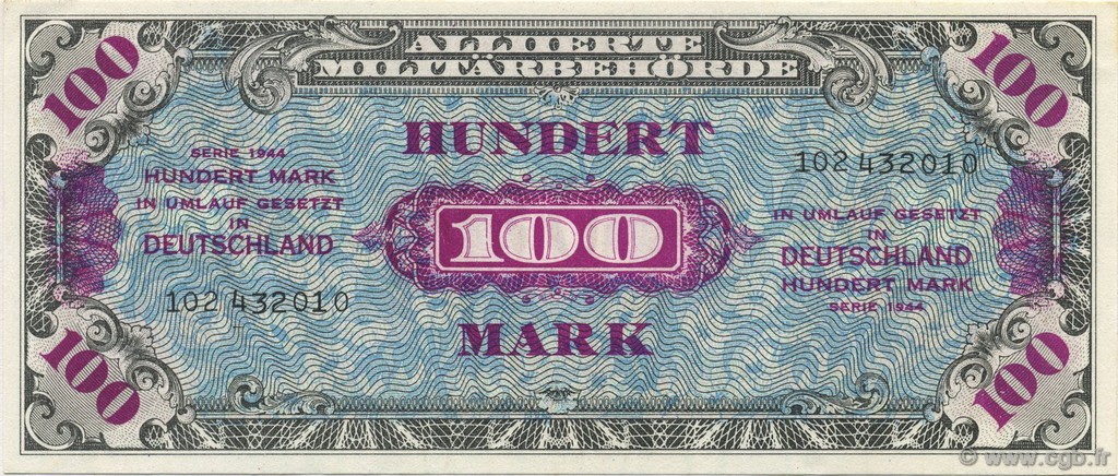 100 Mark GERMANY  1944 P.197b UNC-