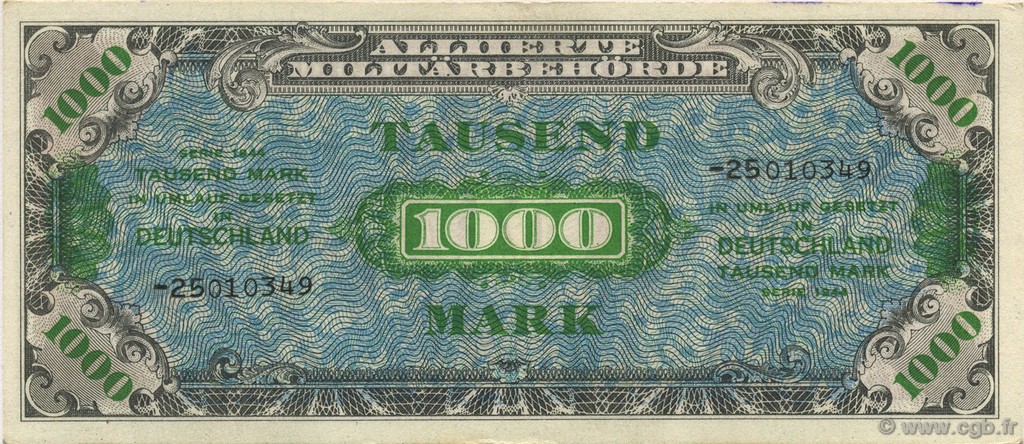 1000 Mark GERMANIA  1944 P.198b q.AU