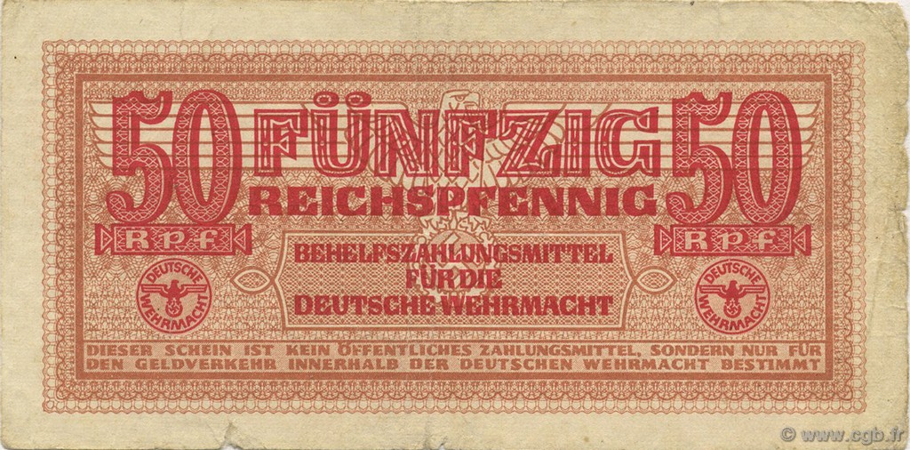 50 Reichspfennig DEUTSCHLAND  1942 P.M35 S
