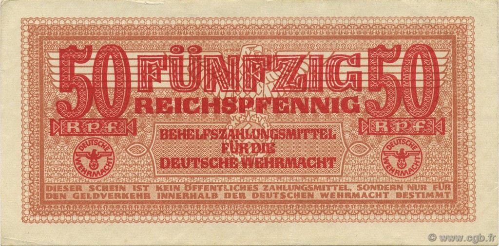50 Reichspfennig GERMANY  1942 P.M35 XF