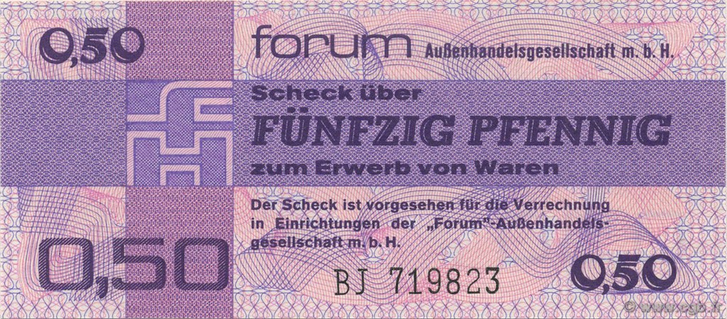 50 Pfennig REPúBLICA DEMOCRáTICA ALEMANA  1979 P.FX1 FDC