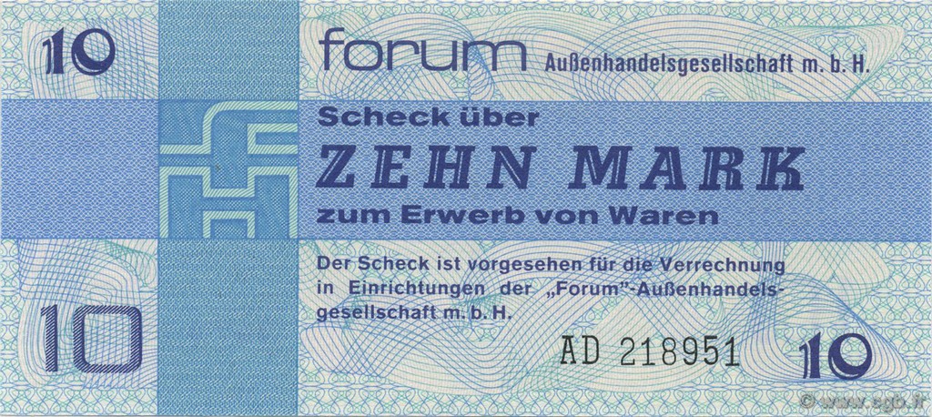 10 Mark GERMAN DEMOCRATIC REPUBLIC  1979 P.FX4 UNC