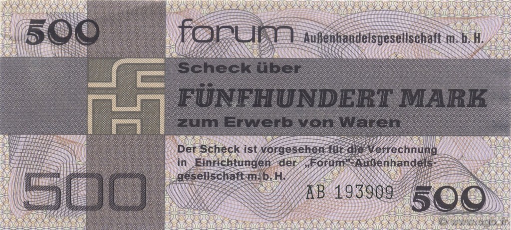 500 Mark GERMAN DEMOCRATIC REPUBLIC  1979 P.FX7 AU+