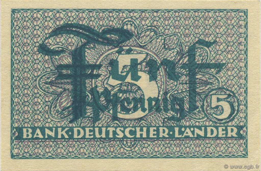 5 Pfennig GERMAN FEDERAL REPUBLIC  1948 P.11a AU