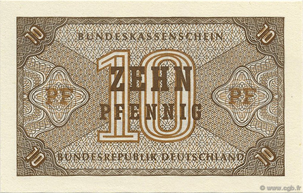 10 Pfennig ALLEMAGNE FÉDÉRALE  1967 P.26 NEUF