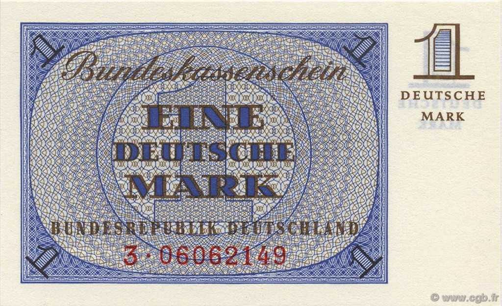 1 Deutsche Mark GERMAN FEDERAL REPUBLIC  1967 P.28 UNC