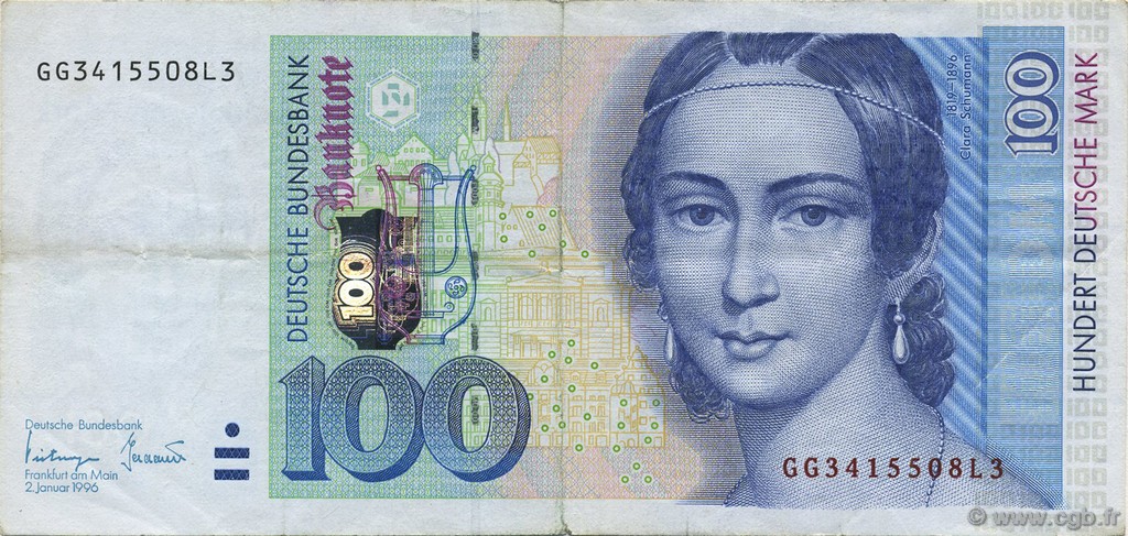 100 Deutsche Mark GERMAN FEDERAL REPUBLIC  1996 P.46 VF