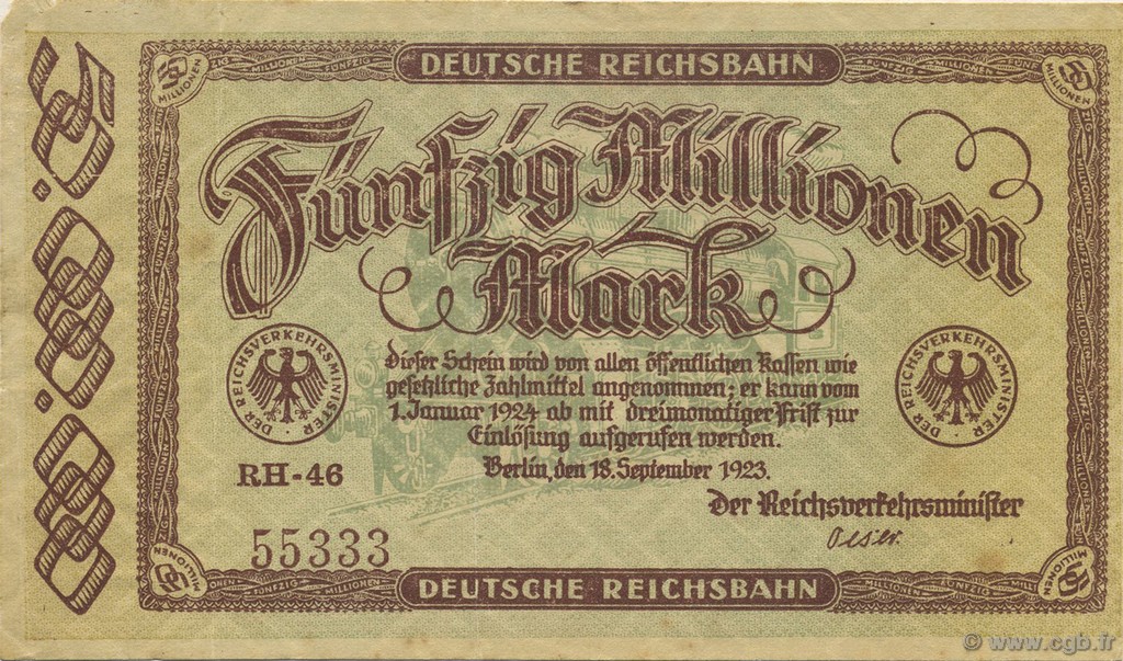 50 Millions Mark GERMANIA  1923 PS.1016 BB
